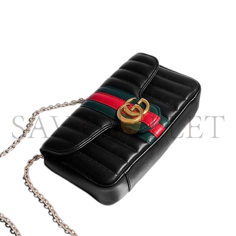GUCCI JETSET GG MARMONT SMALL SHOULDER BAG A006X1 (20.5*11.5*6cm)